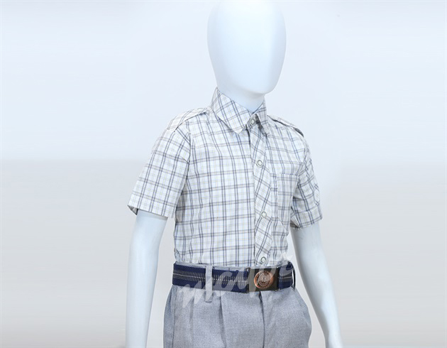 Boy Summer Shirt Halfsleeves Grey Check